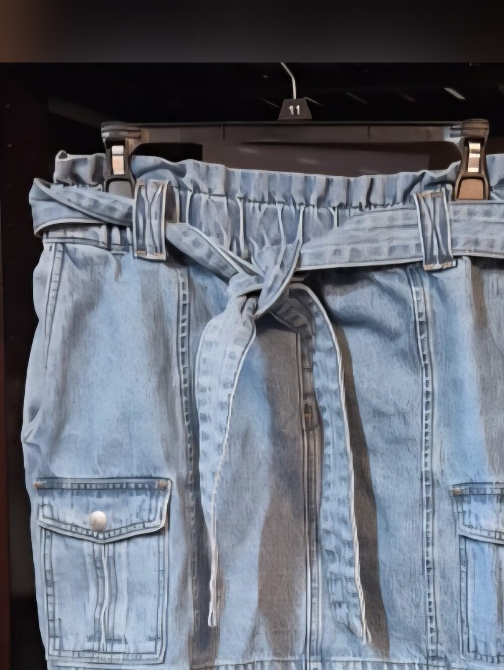 BLANK NYC Denim Mini Cargo Skirt XL Belted  90s Festival Y2K